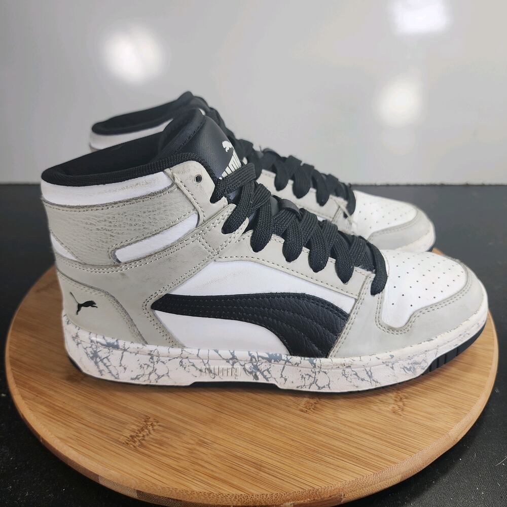 Puma Kids' High-Top Sneakers in White & Black